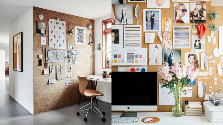 Cómo decorar las paredes con corchos – Decoración y oficina